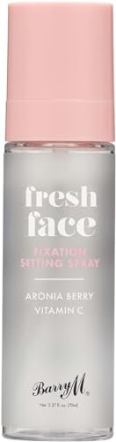Barry M Fresh Face Fixation Makeup Setting Spray, Long-lasting, Infused With Aronia Berry and Vitamin C Clear