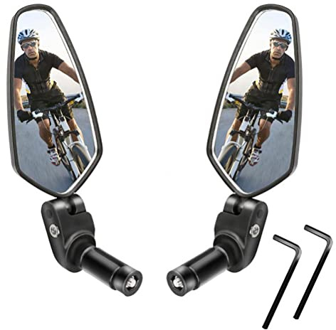 BSTCAR 2 Stück Rückspiegel Fahrrad-Lenkerenden HD, Schlagfest Fahrrad Spiegel 360 Grad Drehbar Fahrradspiegel Links und Rechts Spiegel Fahrrad mit 2 Schraubenschlüssel, E-Bike