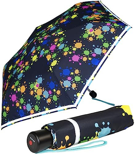Knirps Kinder-Taschenschirm 4Kids reflective mit Reflexborte - Paintdrops