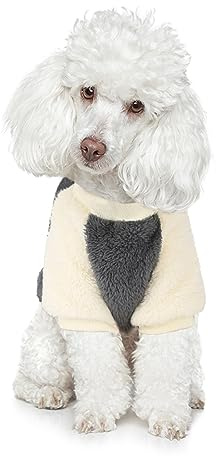 PETLESO Hundewinterkleidung mit Niedlichen Taschen Hundewarmer Pullover Hundekleidung für Kleine und Mittelgroße Hunde - Grau