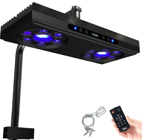 SMATFARM Aquarium Light- 140W Reef Light Wide Coverage Sunrise Sunset Moonlight Saltwater Lights for Coral with Master Slave Group Control & Timer & Screen