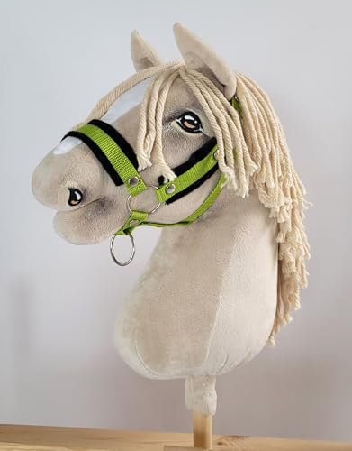 Einstellbares Halfter für Hobby Horse A3 Lime mit schwarzem Fell Kein Pferd im Lieferumfang enthalten.