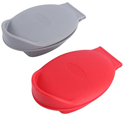 LABRIMP Austernhalter 2 Stück Hand Schutz Küchenwerkzeug Austernöffner Silikon Clip Grau Rot Ergonomisch Einfach Zu Reinigen Für Meeresfrüchte Picknick Grillabende