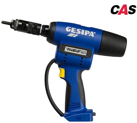 Gesipa FireBird Pro S Gold Edition CAS 1679677 - Remachadora sin batería (15.00 N, tuercas ciegas hasta M10 de aluminio, hasta acero M8 y hasta M6 de acero inoxidable)