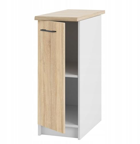 Schmaler Küchenschrank 30 cm mit Arbeitsplatte – funktionaler Unterschrank für kleine Küchen - robuster Aufbau - einfache Montage - flexibles Design - idealer Stauraum für Küchenutensilien