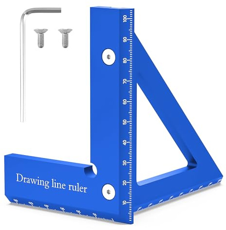 3D mätlinjal med flera vinklar för träbearbetning – premium aluminiumlegering, 45/90 graders vinkelmätare, rit- och geringslinjal