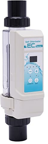 Impianto di sale clorinatore, impianto di acqua salata, cloratore di acqua salata, pulizia automatica, generatore di cloro per piscine fino a 50 m³, per mantenere l'acqua chiara, 8 g/h (bianco)
