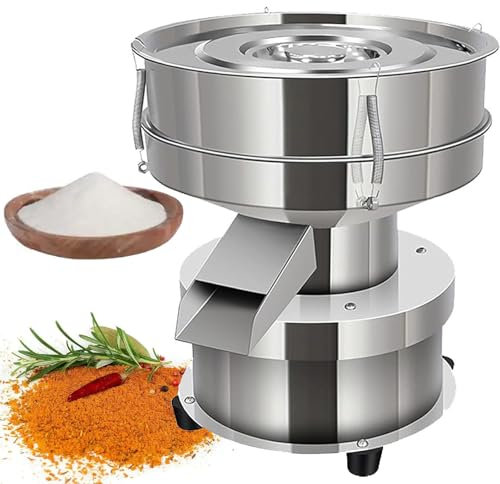 DPQYJPP Automatic Powder Sifter Machine,50W Electric Vibrating Sieving Machine,40 Mesh & 60 Mesh Flour Sifter Electric Vibrating Sieve Machine,15cm