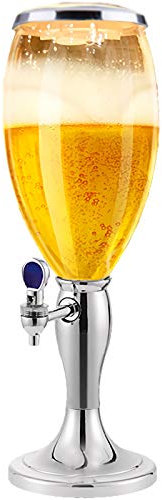 Dispensador de Torre de la Cerveza de 100 oz Dispensador de Cerveza, 3L Tower Tower Beerator Mini con Grifo de Tubo de Hielo y Luces para el Bar de Bares de Bar