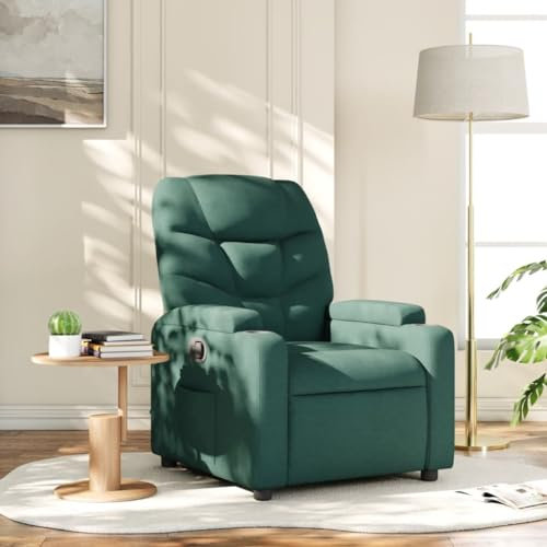 ShGaxin Relaxsessel Dunkelgrün Stoff, Fernsehsessel, Kinosessel, Lesesessel, Tv Sessel, Ohrensessel, Armsessel, Seselstuhl Wohnzimmer - 372447