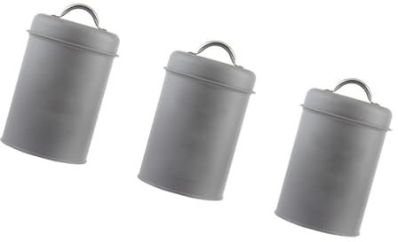 Avejjbaey Juego de 3 botes de hierro de 1200 ml de capacidad para organizar tés, café, azúcar, tarros de almacenamiento de alimentos para encimera de cocina