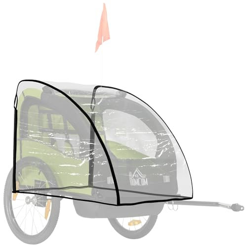 HOMCOM Baby Bike Trailer Cover, Waterproof Bicycle Trailer Storage Cover, Anti Dust Rain Snow, Cold Wind, 76 x 61 x 61 cm