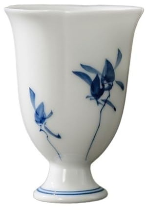 ksjdieunf Tea Set Mug Retro Hand-painted Phalaenopsis High-foot Teacup Men's Ceramic Kung Fu Tea Set Host Cup Home Office Drinking Tea Cup Tea Party Tea Mug