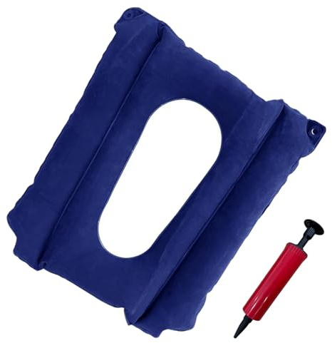 Dekubitus Sitzkissen, Antidekubitus Kissen für Gesäß, Sitzkissen für Bett, Rollstuhl und Toilettenstuhl, Aufblasbares Sitzring mit Pumpe, Weiches Beflocktes Material, Atmungsaktiv und Wasserdicht