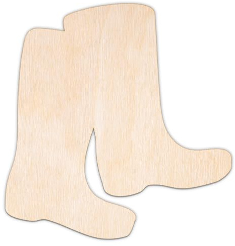 Creative Deco Personalised Wooden Plywood/MDF Cutout Shape Weather & Nature | Rubber Boots | Size 5-60cm | 3mm Thickness | Laser Cut Wall Decoration Decoupage