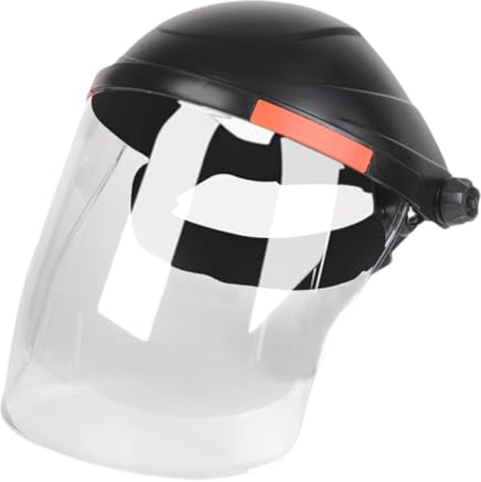 Amagogo Schweißer-Gesichtsschutz mit Schutzhelm-Visier, Wärmeisolierung, leicht, hochklappbar, verstellbar, professionelle Gesichtsabdeckung, Schwarz Und Klar