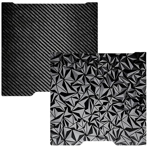 Plaque d'impression en bambou, Double Face texturée Pet PEO PET pour Bambu H2D 355 x 325 mm, Lit d'impression en acier à ressort flexible pour Bambu Lab H2D,PEO Diamant + PET en fibre de carbone