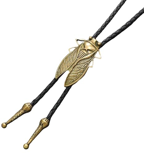 Generico Cravatta Stile Cowboy | Gioielli per il Collo Western Retro - Collana Cowboy in Finta Pelle con Design Cicada | Per Uomini, Donne, Famiglia, Giovani, Costume, Barman, Spettacolo dal, Viaggio