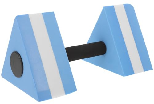 Toyvian EVA Triangle Water Aerobics Dumbbells Blue White Lightweight Foam Pool Weights for Adult Aquatic Exercise Training 150x150x270mm