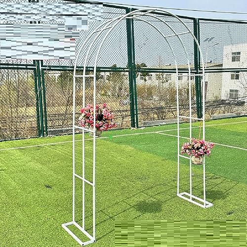 Arche de jardin en métal – Arche de rose galvanisée, arche de jardin ronde, options de largeur 120-350 cm, profondeur 50 cm, support pour plantes grimpantes, blanc (B180 x H230 cm)
