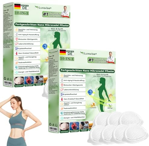 Luxarise 10-IN-1 fortgeschritten Nano Mikronadel Pflaster, abnehmpflaster, Patches Für Stoffwechselgleichgewicht, Gesunde Form Unterstützung, Unterstützung Stoffwechsel Hilfe Aufkleber (2)