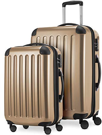 HAUPTSTADTKOFFER - Alex - 2er Kofferset Hartschale glänzend, mittelgrosser Koffer 65 cm + Handgepäck 55 cm, 74 + 42 Liter, TSA