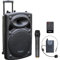Ibiza - PORT15UHF-BT - Altavoz portátil 15/800W MAX con 2 micrófonos (UHF), mando a distancia y funda protectora - Bluetooth, USB, SD & TWS - Autonomía de 6 a 8h - Speaker Box