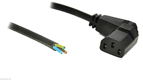Kettle Lead - Bare Ends/Unterminated - 1m Long Cable - 90 Degrees/Right Angled