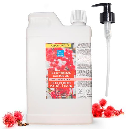 100% Kaltgepresstes Rizinusöl Haarwachstumsbeschleuniger Bartpflege Anti-Haarausfall Serum Hautpflege und Kollagen-Boost Für Wimpern und Nagelwachstum 1000 ml