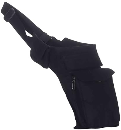 Kunst und Magie Goa Hippie Bauchtasche Gürteltasche Bauchgurt Festivaltasche, Farbe:Black/Schwarz