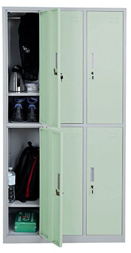 Schließfach Boston T829, Schließfachschrank Wertfachschrank Spind, Metall 6 Fächer - grün