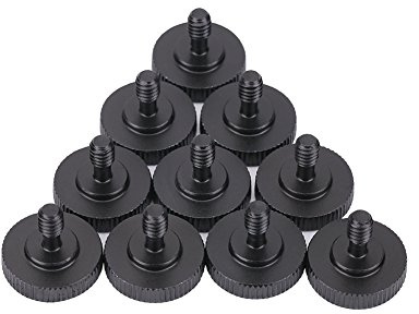 VBESTLIFE 10Pcs Metal Camera Thumb Screw, 1/4in Male to Female Conversion Screw Adapter for Dual L-shaped Camera Flash Bracket, Black
