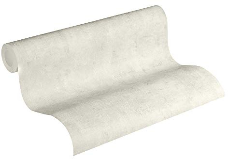 Livingwalls Jade 2 intissé avec motif béton papier peint uni 10,05 m x 0,53 m - gris, blanc - vinyle expansé monochrome Made in Germany - 230751