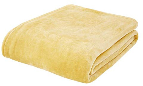 Catherine Lansfield Raschel Velvet Touch Couverture Extra Large Jaune Ocre 200 x 240 cm