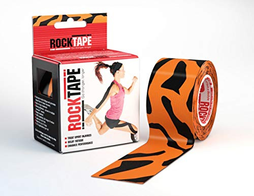 RockTape Kinesiologie-Tape, Elastisches Klebeband für Muskelregeneration, Tiger, 5 cm x 5 cm