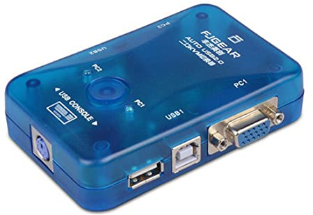 D44C KVM Switch Box 2 ports USB 2.0 VGA PS2 pour 2 ordinateurs claviers souris moniteur