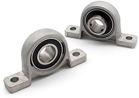 DEANKEJI 2 Stück Gehäuselager 15mm, Silber Stehlager Flanschlager | Zinklegierung Lagerbock Lager, Stabil, Verschleißfest, Einfach zu Montieren, für Maschinen, Förderer und Industrieanlagen