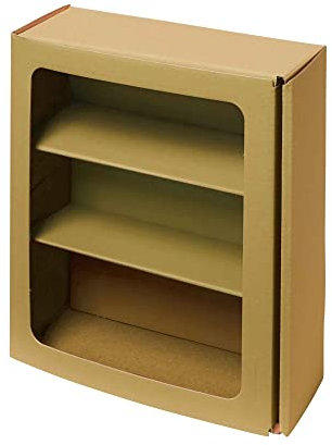 PresentFill® Geschenkbox Natur Geschenkkarton mit Fenster für Delikatessen aus 100% Recyclingkarton 5 Stück