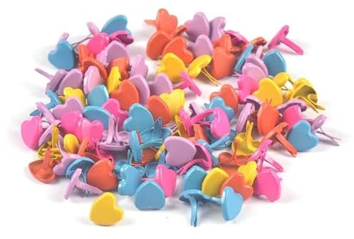 FUNZE 100 Teile/los 8x9mm Gemischt Pastell Herz Metall Brads Nieten Verschluss Brads Scrapbooking Dekoration DIY Kunsthandwerk