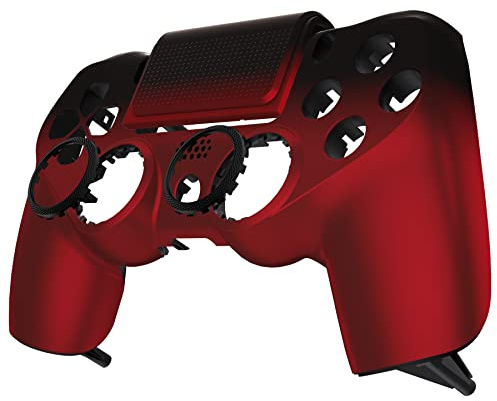 eXtremeRate Ghost Front Hülle&Touchpad&Akzentringe kompatibel mit ps4 Slim Pro Controller, DIY-Ersatz Vorderseite Case Shell für ps4 JDM-040/050/055–Controller Nicht enthalten-Schwarz Rot