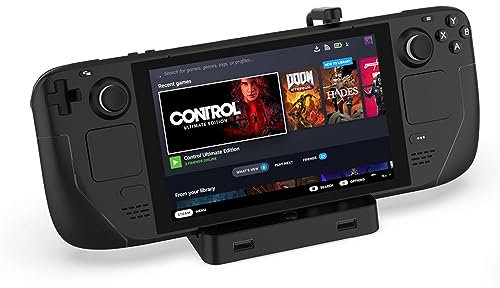 SanSixi Compatibile con Steam Deck Docking Stazione TV Base Supporto Hub Supporto Dock USB C a RJ45 Ethernet Console dock Steam Deck compatibile con HDMI