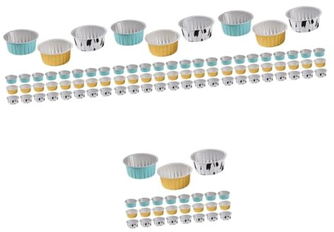 MAGICLULU 120 Piezas De Tazas Para Pasteles Taza De Postre De Papel De Aluminio Molde Pequeño Para Magdalenas Mini Moldes Para Pasteles Con Tapas Mini Vasos De Papel Mini Pasteles