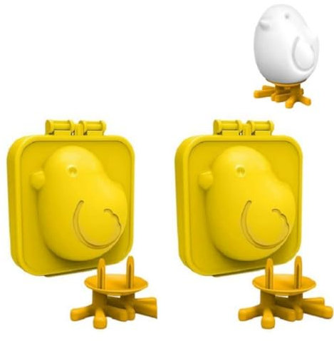 2 moldes para huevos cocidos, con forma de gallina de dibujos animados en 3D, novedosos y pequeños pollitos dulces, maker herramientas, molde duro para huevos cocidos, molde para huevos cocidos