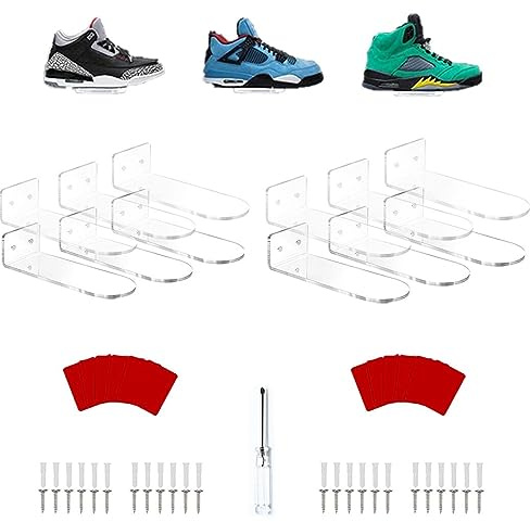 Dxiunove Schuhregal Wand,Acryl Schuhhalter Wand,Schuhregal Wandmontage&Sneaker Regal,Ideal FüR Spielzimmer Und InnenräUme. (12)