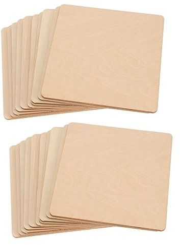 SEWACC 20 Stk handbemalte Holzplatte Basteln von Sperrholzplatten leer DIY & Handwerk bastelholz platten holzbrett basteln unfertige Holzbretter rechteckige Holzscheiben hölzern