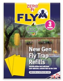 Zero In® New Gen Fly Traps Refills - 3-Pack, Effective Fly Trap, Insect Attractant for Outdoor Use, Covers up to 10m Radius, Poison-Free