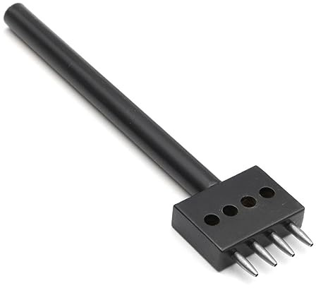 Gissroys 2/4/6 Del Cuoio Nero Del Rebbio Strumento 4mm 5mm Allacciatura Cucitura Punzoni Foro Rotondo Della Pelle Per Leathercraft