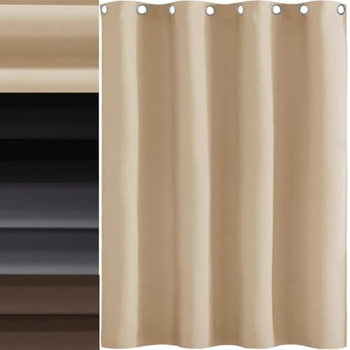 AMZYU Ösenvorhang Lärmschutzvorhang 1Er Pack, 120 x 155 cm Modern Und Langlebig, Lärmschutz Gardinen Modern Schlaufenschal, Raumteiler Waschbar, in Vielen Farben Und Größen, Creme Farben