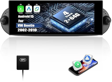 2G+64G CAMECHO Android 13 Autoradio para VW Beetle 2004-2010 con Navi Carplay Android Auto,Doble DIN Radio mit 6.86 Pulgadas Pantalla con Bluetooth FM/RDS SWC