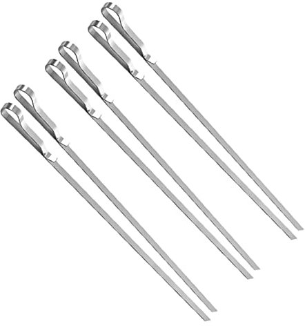 WEKADRIN Spiedini Per Barbecue in Riutilizzabili 6 Pezzi Clip Pen Per Grigliate Utensili Da Picnic Per Carne Griglia Manici Ergonomici Per Cottura Uniforme